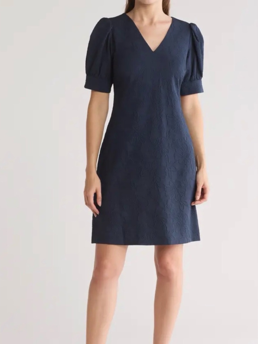 NWT Tommy Hilfiger size 14 Blossom Floral Puff Sleeve Jacquard Shift Dress